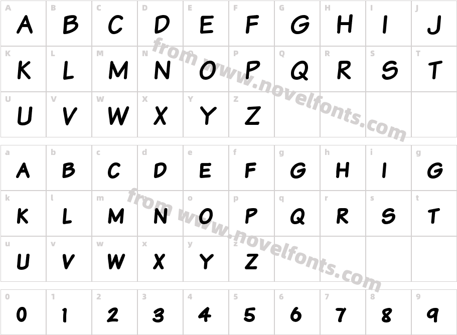 Komika Text Kaps BoldCharacter Map