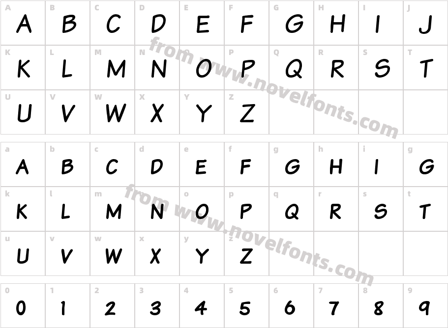 Komika Text KapsCharacter Map