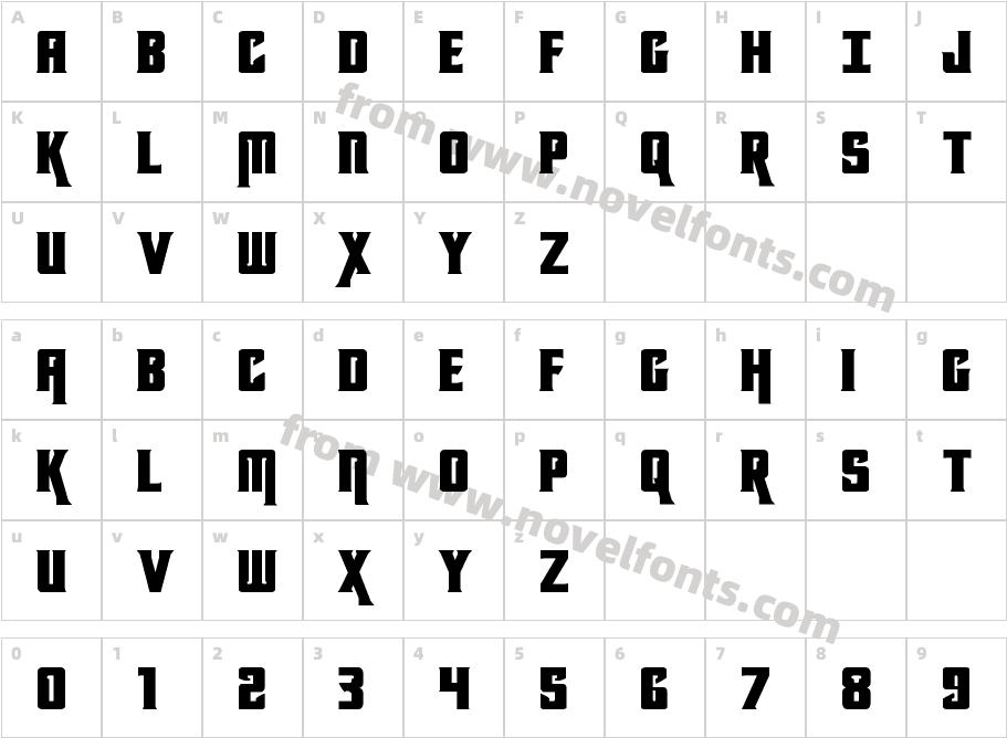 Kondor ExpandedCharacter Map