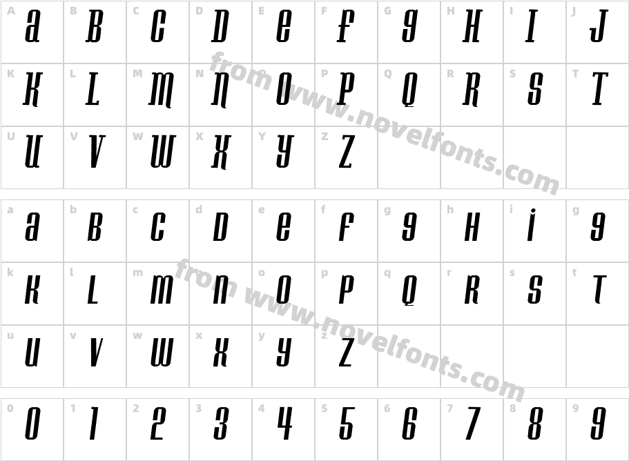 Konspiracy Theory slantCharacter Map