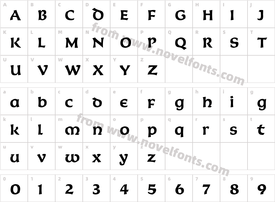 KoriganITC TT BoldCharacter Map