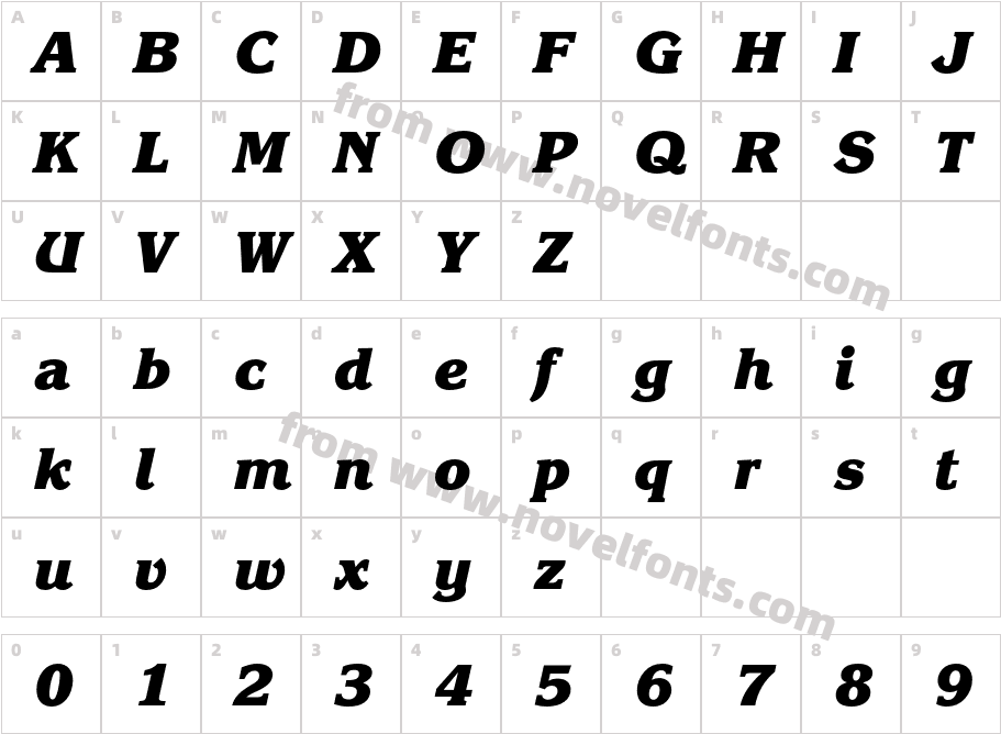 KorinnaITCbyBT-KursivHeavyCharacter Map