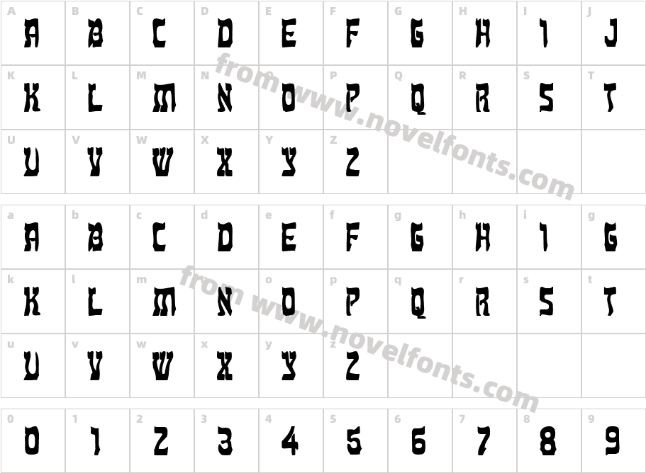 Kosher Condensed BoldCharacter Map