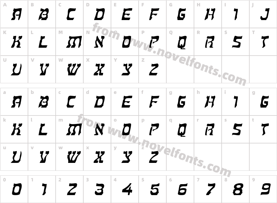 Kosher Extended ItalicCharacter Map