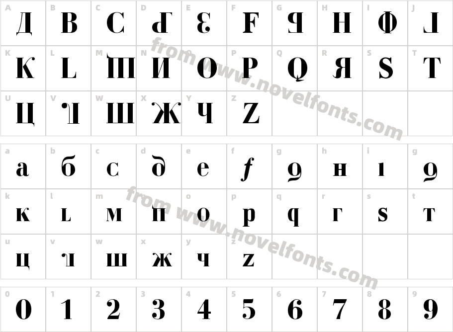 Kremlin Duma BoldCharacter Map