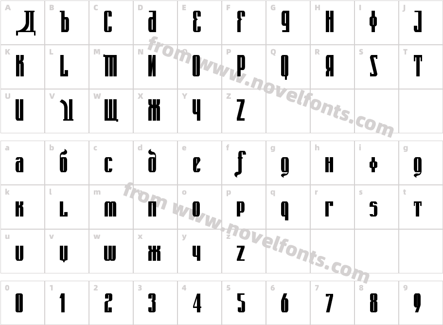 Kremlin Emperor BoldCharacter Map