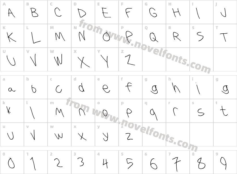 Krieg Font Opposite ObliqueCharacter Map