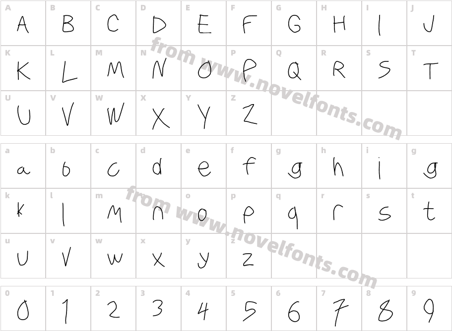 Krieg FontCharacter Map