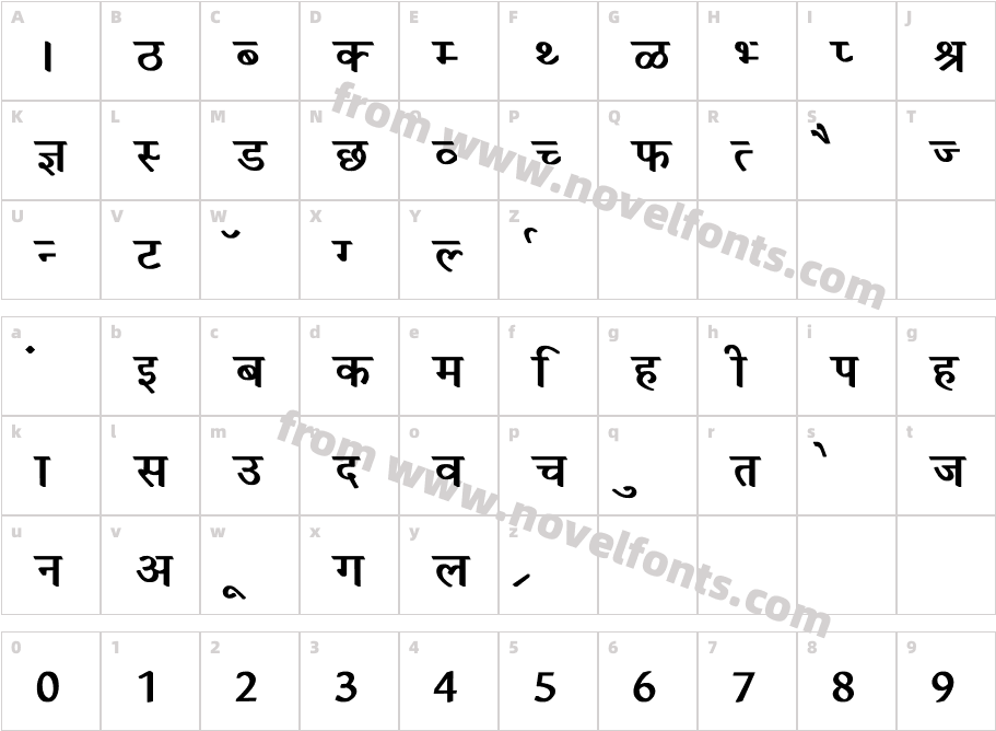 Krishna BoldCharacter Map