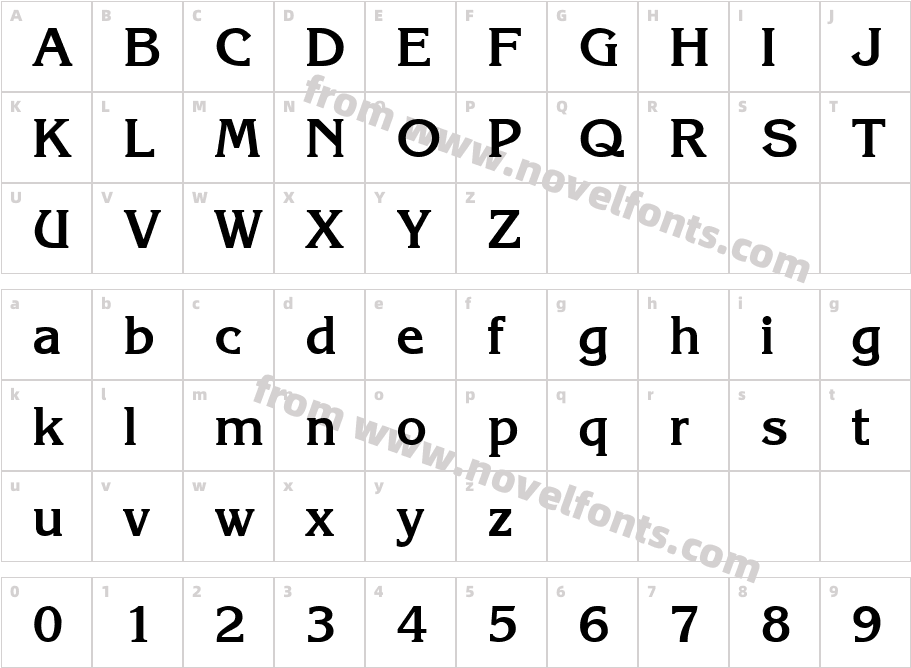 Krone BoldCharacter Map