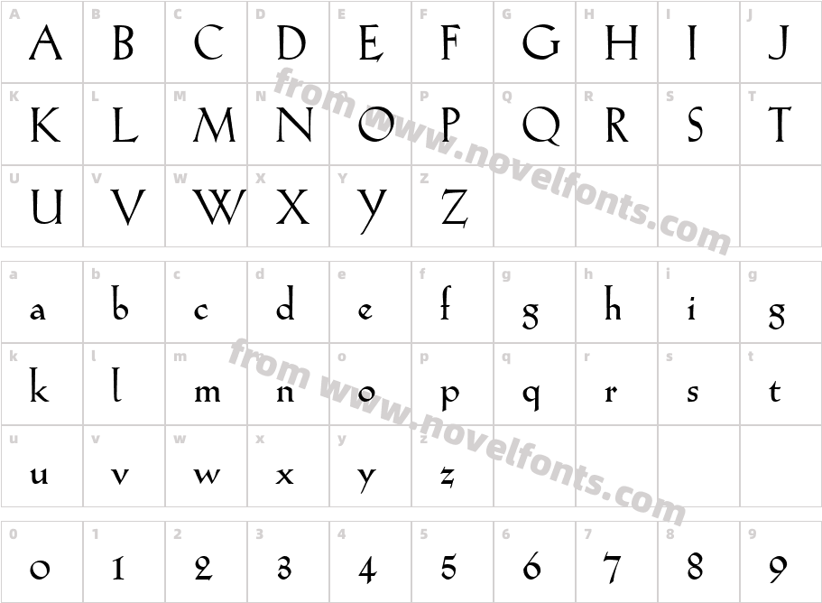 Kuenstler165 BT BoldCharacter Map