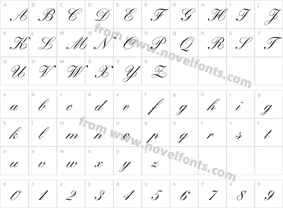 KuenstlerScript-MediumCharacter Map