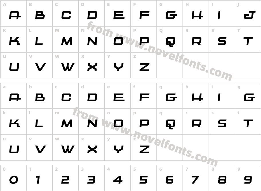 Kwajong ItalicCharacter Map