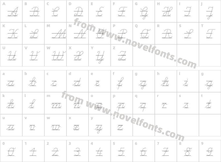 LA El 2 ItalicCharacter Map