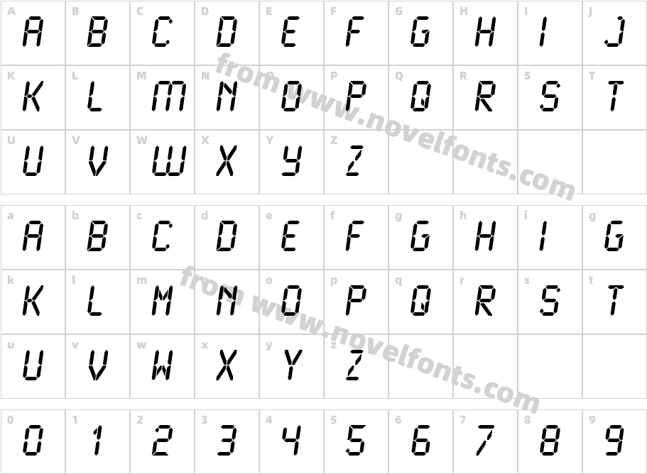 LCD2 BoldCharacter Map