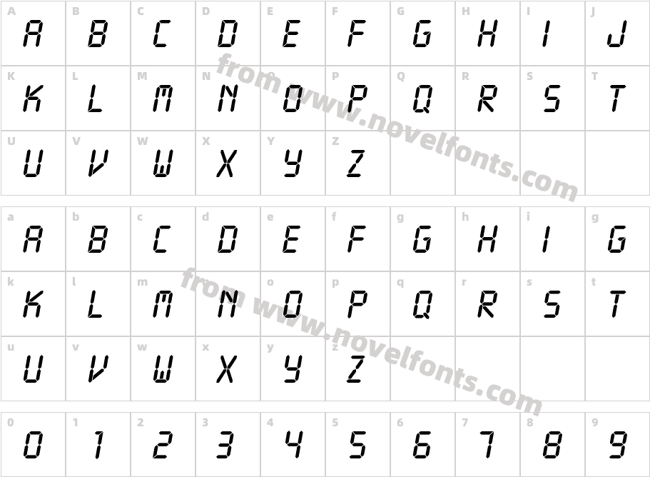 LCDBQ-ItalicCharacter Map