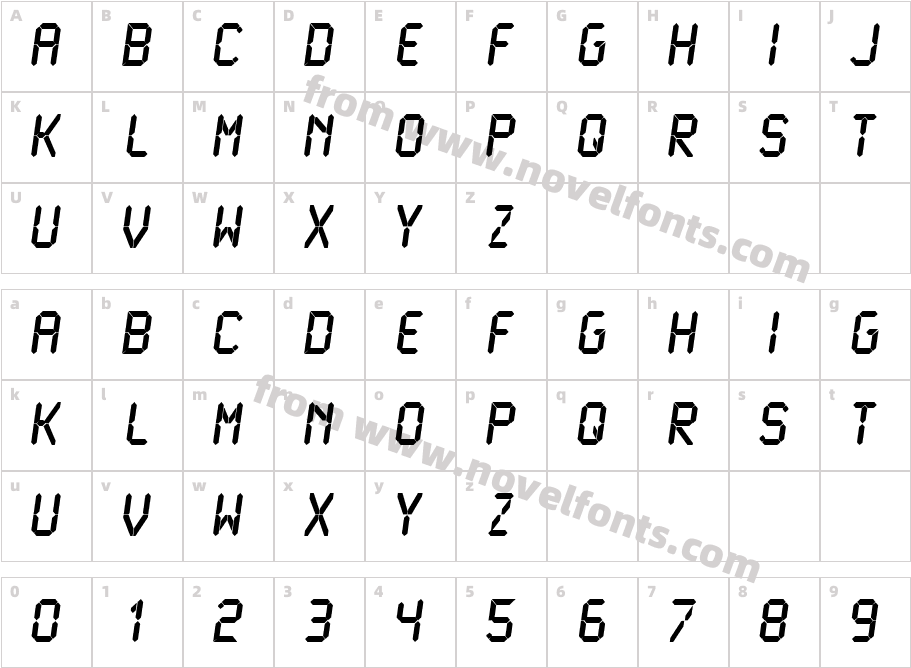 LCDMono BoldCharacter Map