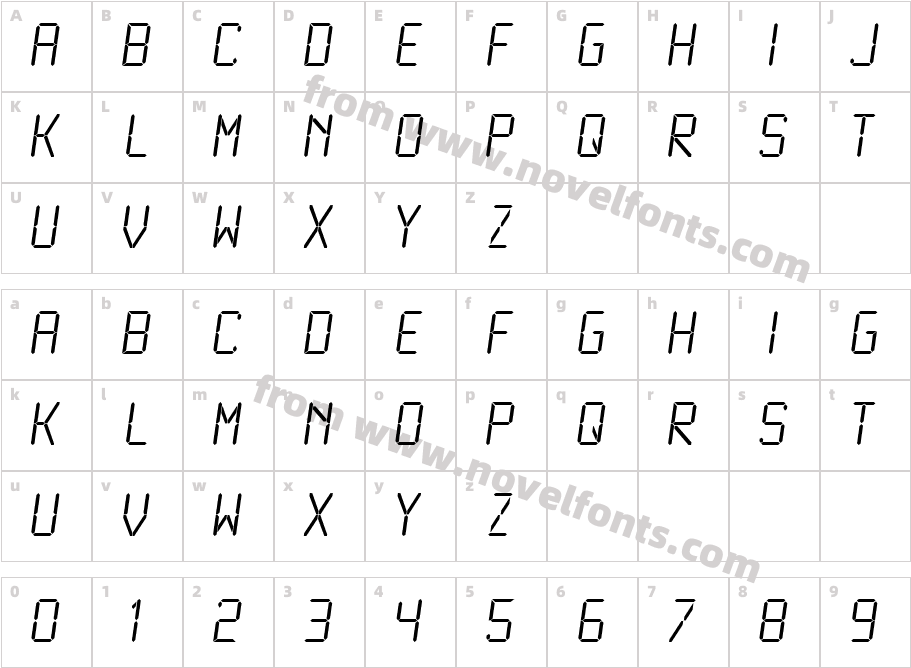 LCDMono LightCharacter Map