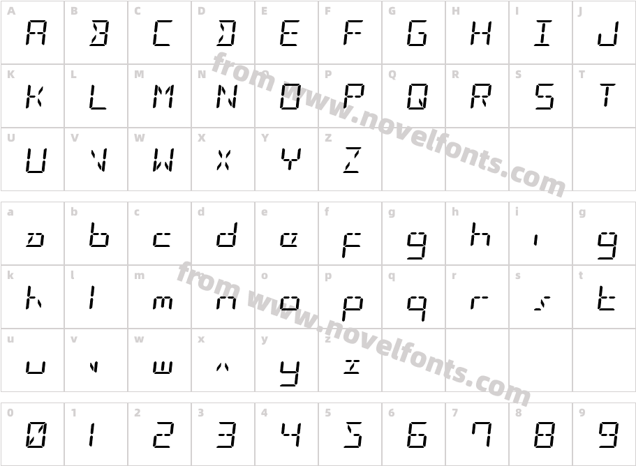 LED Sled ExpandedCharacter Map