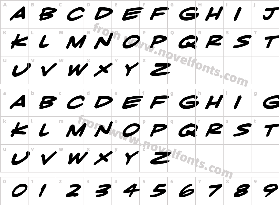 LHF Fast Caps ItalicCharacter Map