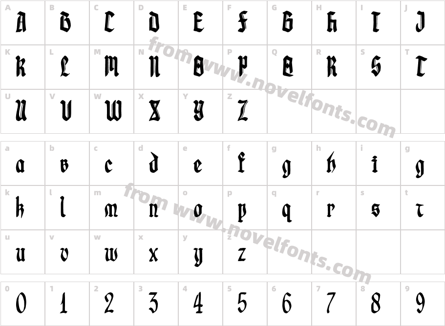 LHF Gotheau RegularCharacter Map