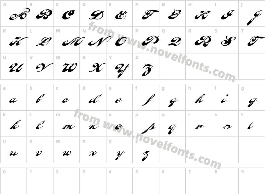 LHF Heavy Sign ScriptCharacter Map