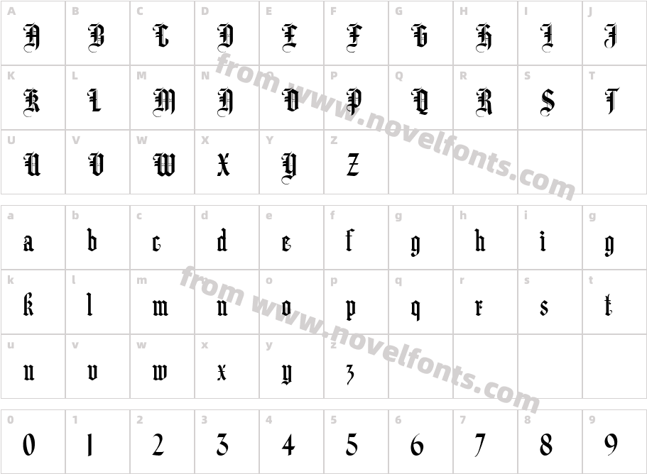 LHF Hindlewood hard grotesqeCharacter Map