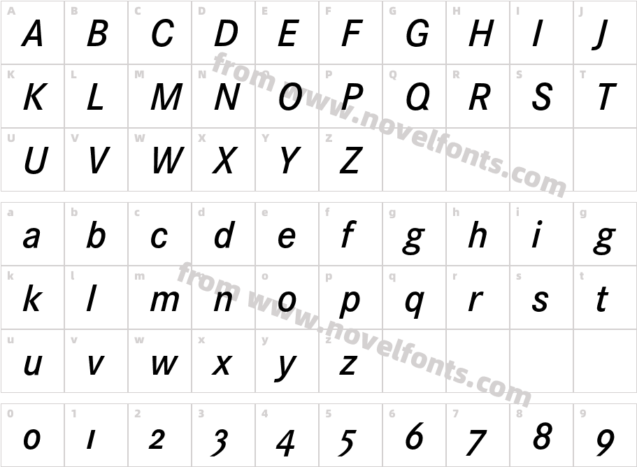 CorporateSExpertBQ-MediumItalicOsFCharacter Map