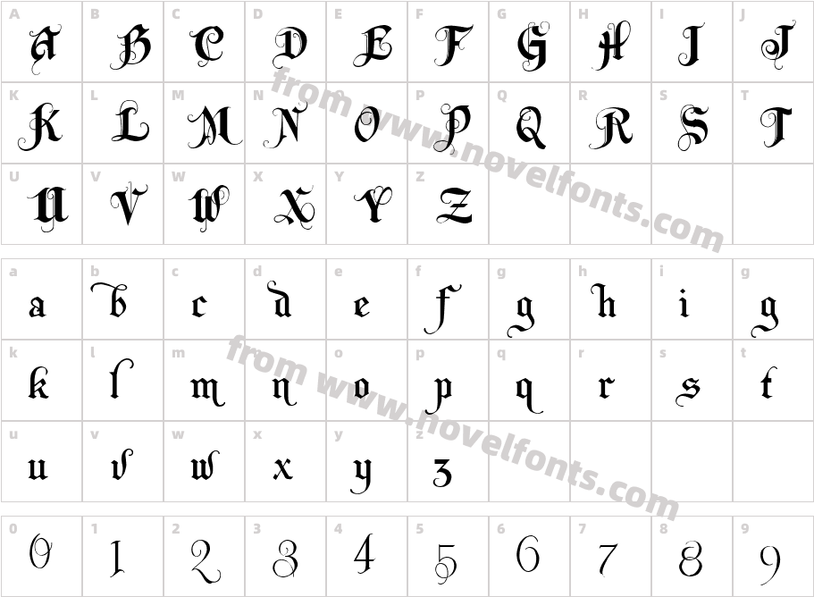 LHF Monogram EnglishCharacter Map