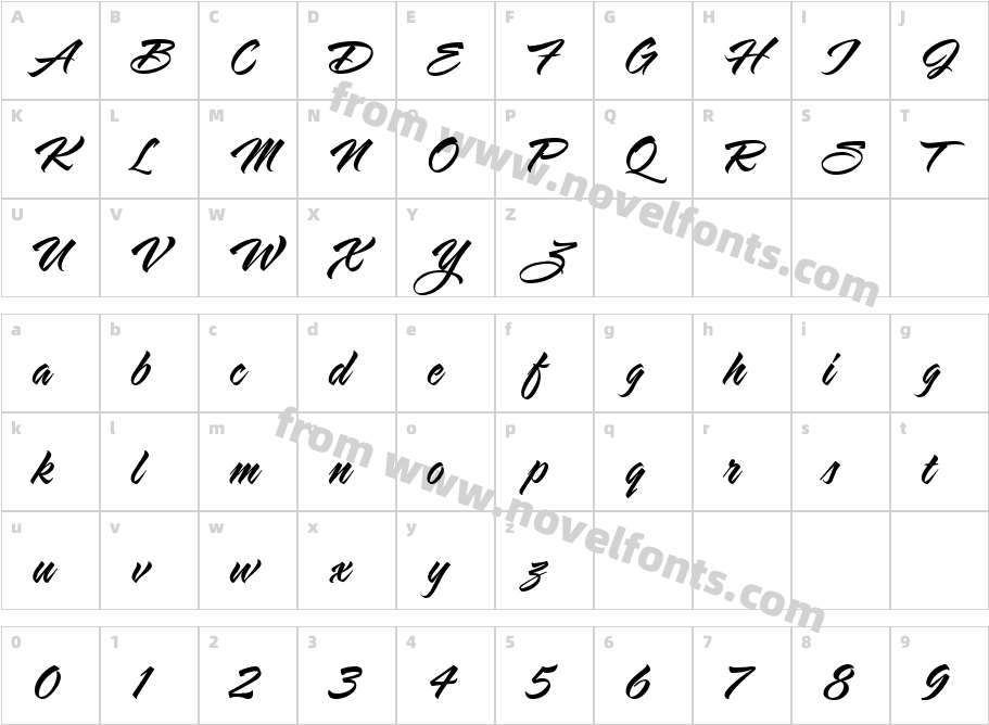 LHF Sarah Script NeueCharacter Map