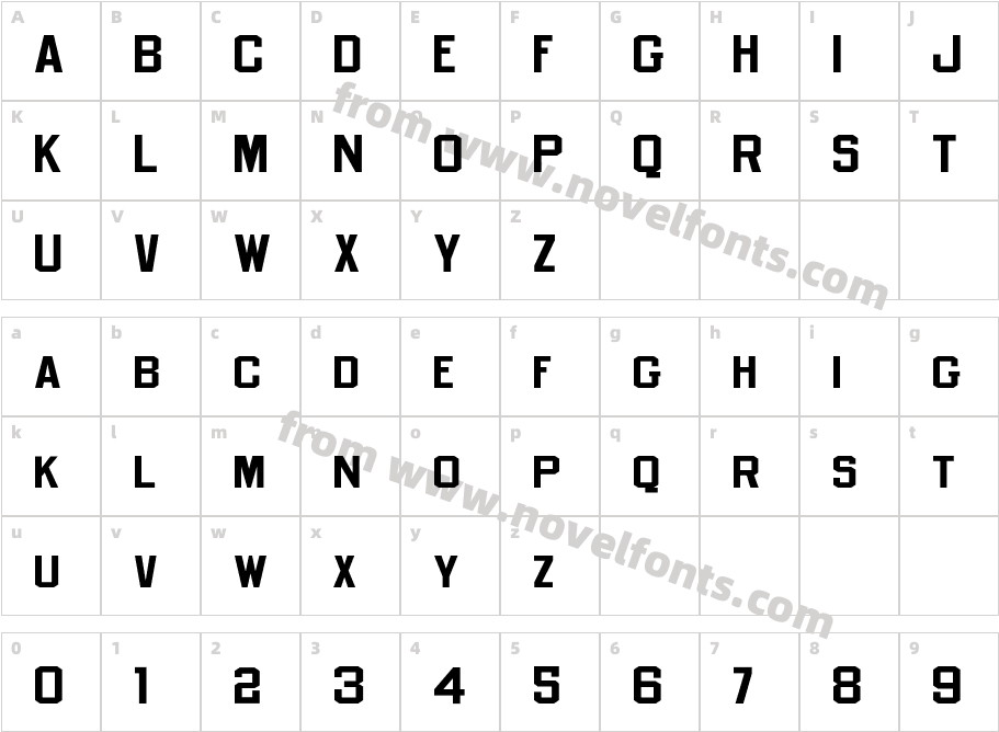 LHFOldBlockRegBoldCharacter Map