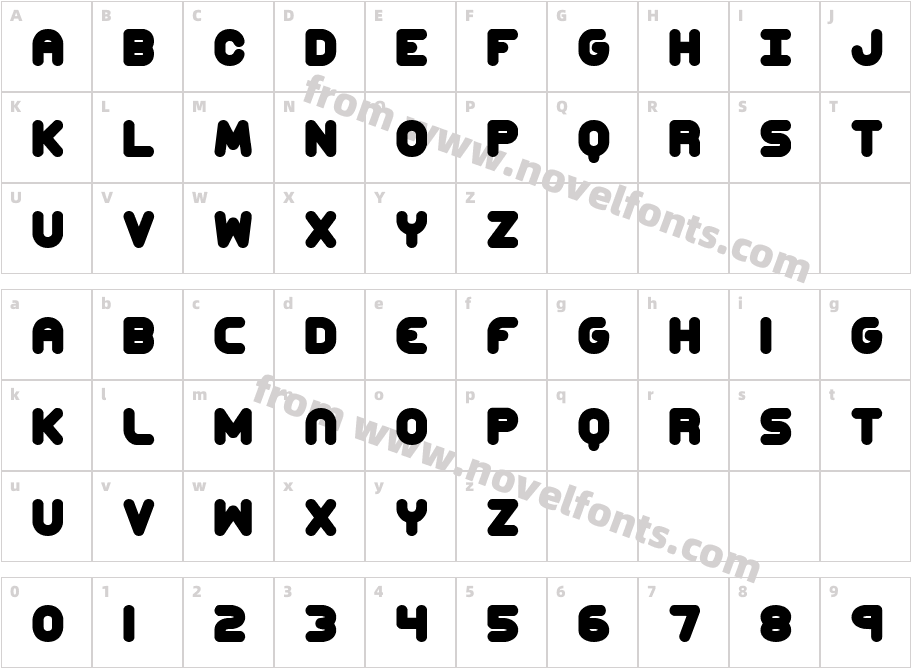 Corpulent Caps -BRK-Character Map