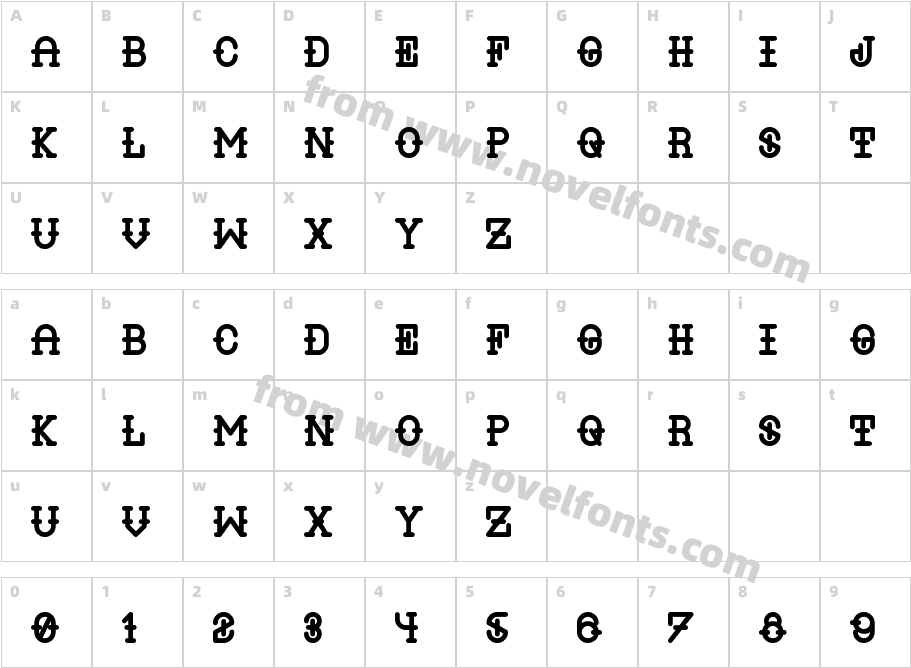 LIQUOR BoldCharacter Map