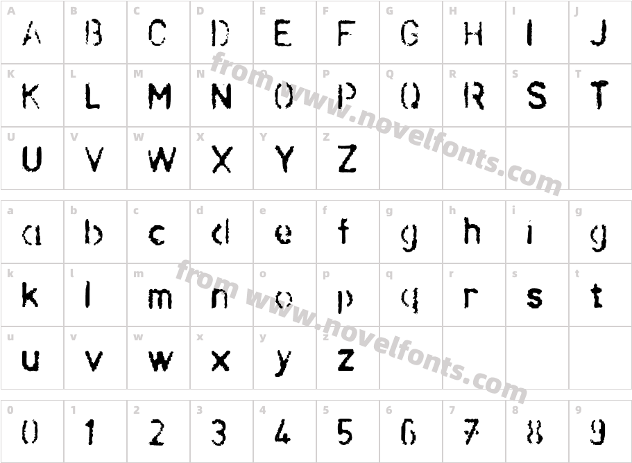 LLPochoirCharacter Map