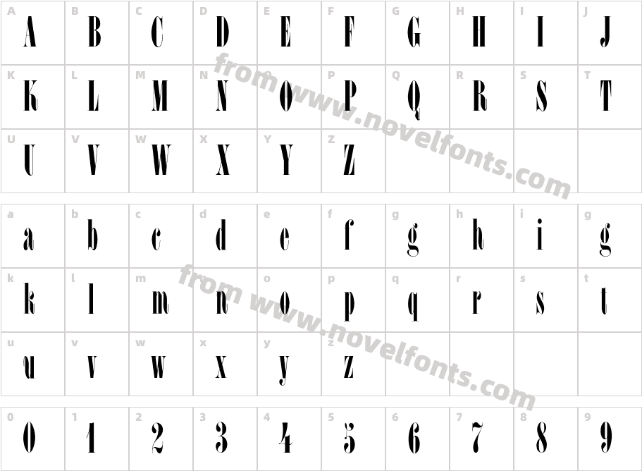 LSCCondensedCharacter Map