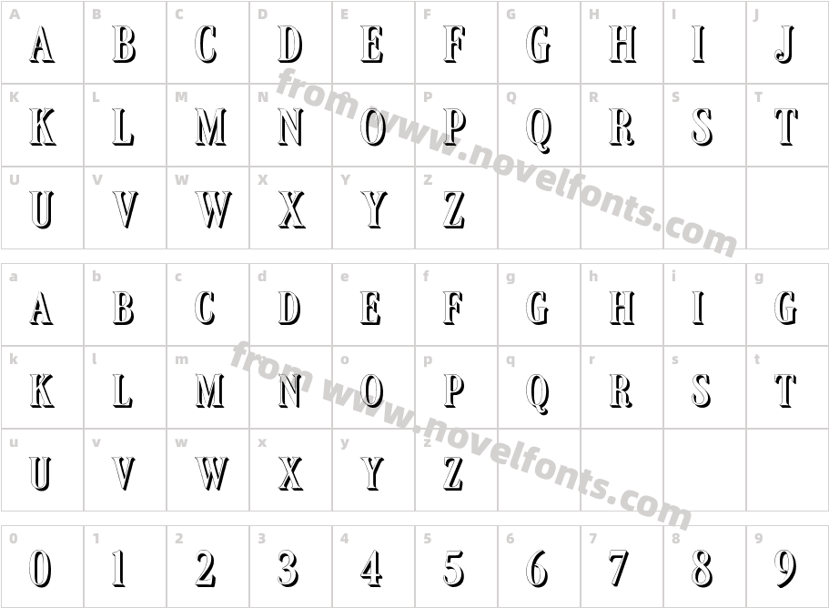 LT Carpet Shadow MediumCharacter Map