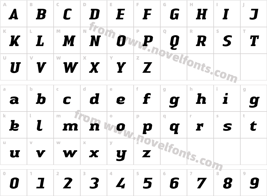 LTAuthenticSerif-BoldItalicCharacter Map