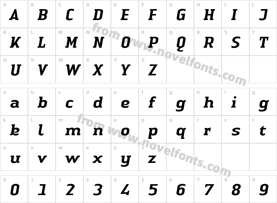 LTAuthenticSerif-MediumItalicCharacter Map