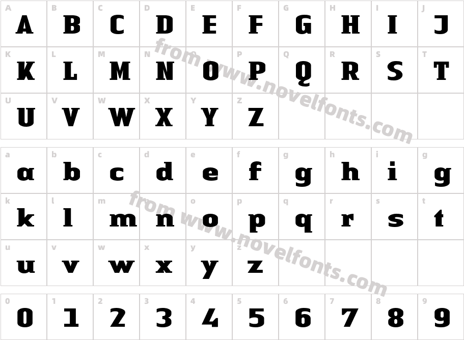 LTAuthenticSmallSerif-BlackCharacter Map