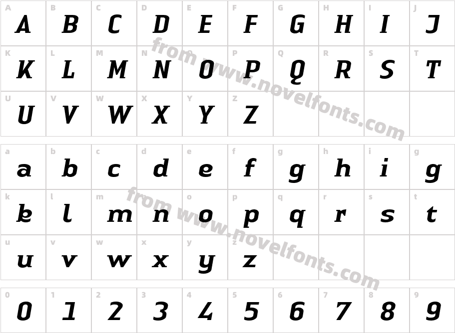 LTAuthenticSmallSerif-MediumItCharacter Map