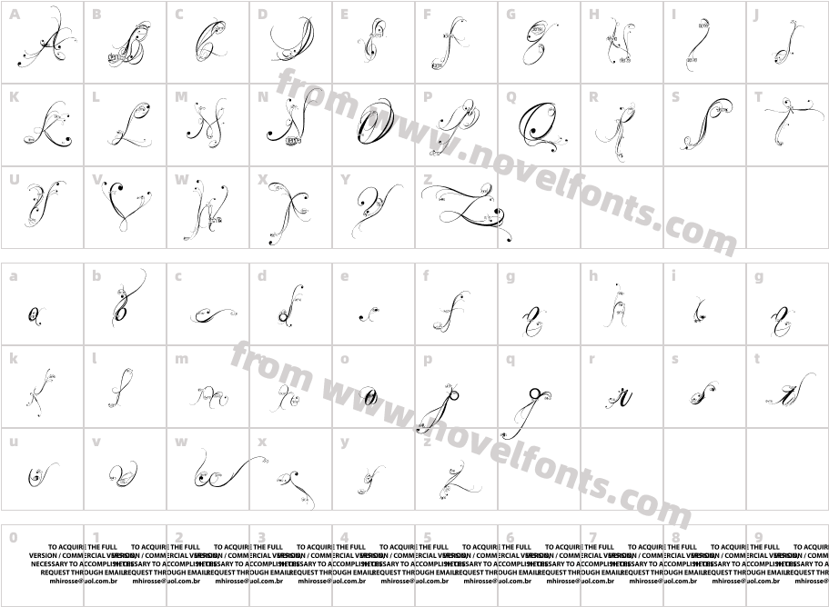 LYSSA DEMO VERSIONCharacter Map