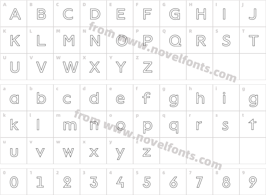 Lack Line RegularCharacter Map