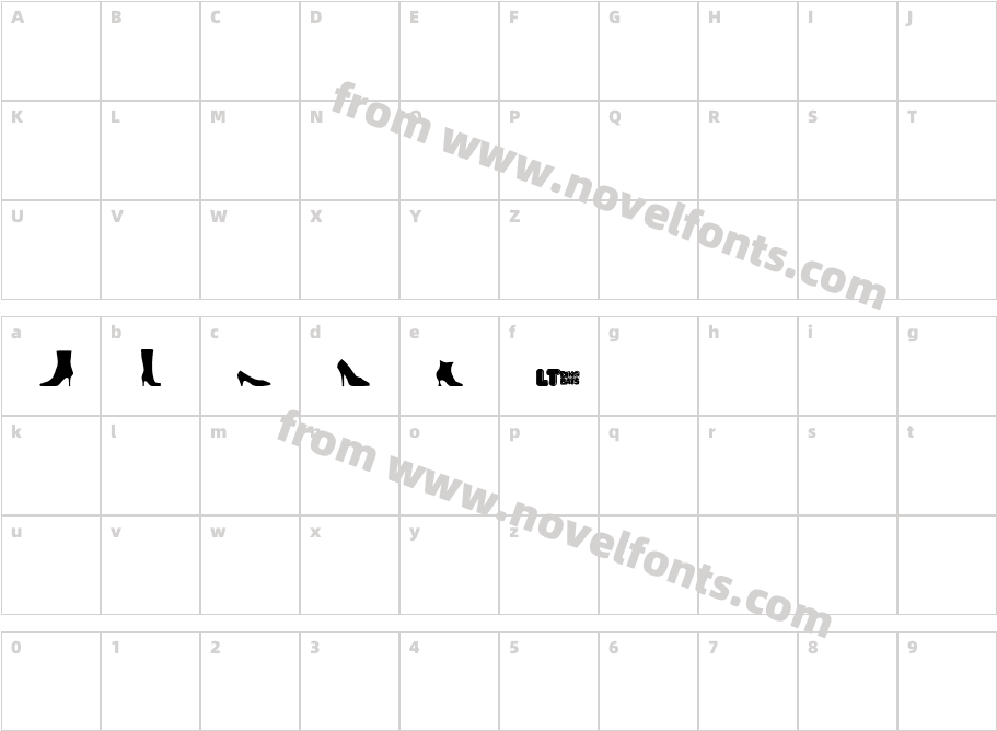 Lady Footwear LTCharacter Map