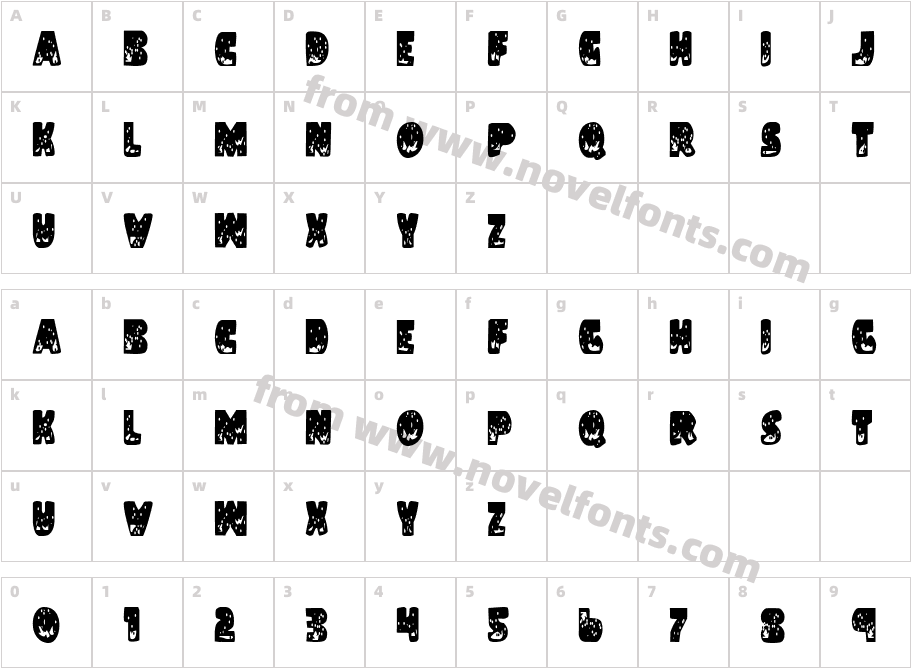 Land Shark CondensedCharacter Map