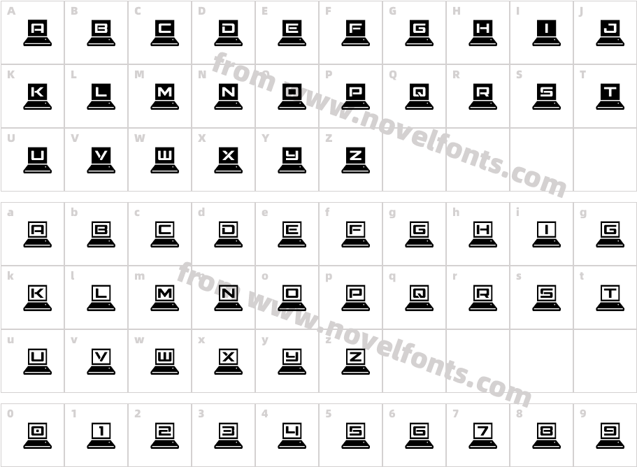 LapTop CondensedCharacter Map