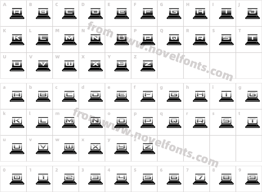 LapTop ScanlinesCharacter Map