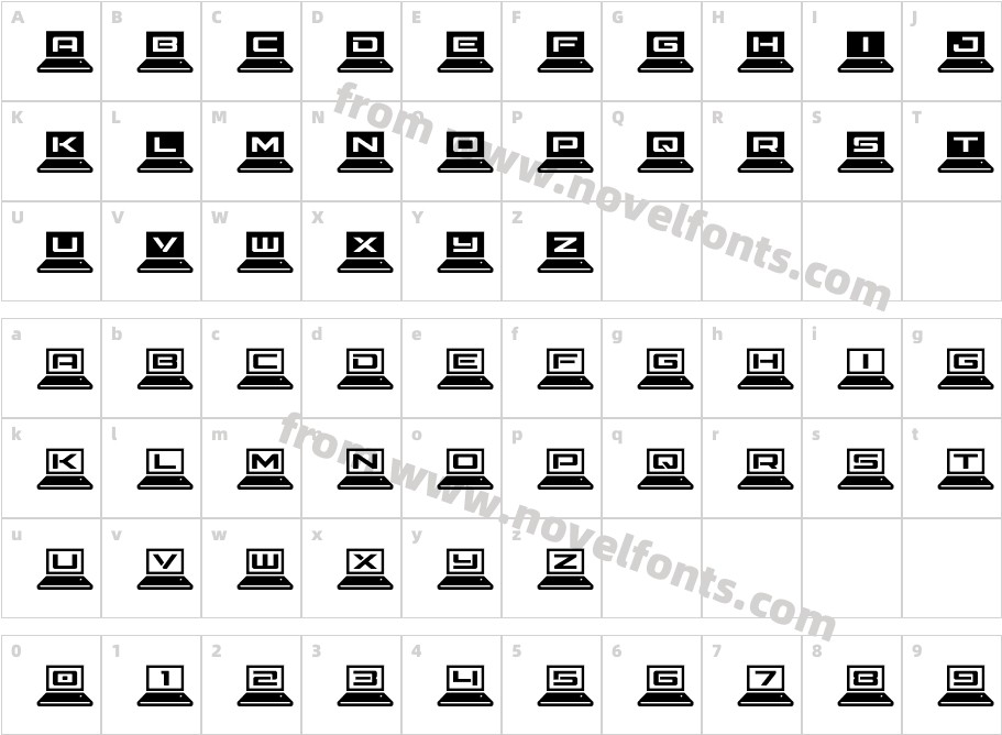 LapTopCharacter Map