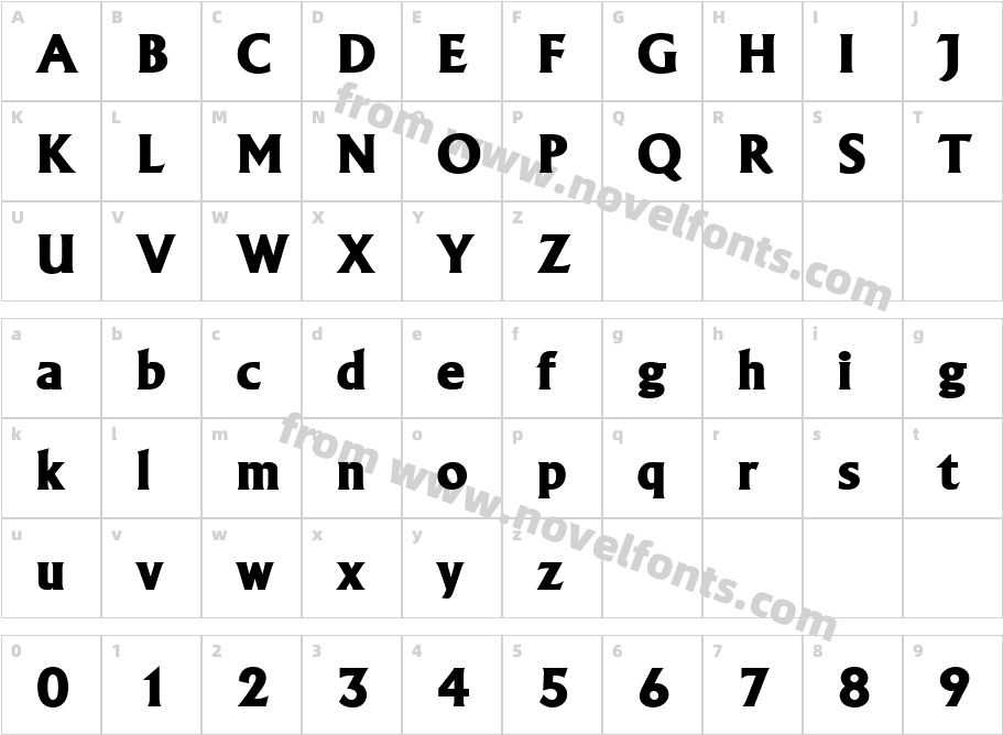 LapidarSerNo2URWT-ExtrBoldCharacter Map