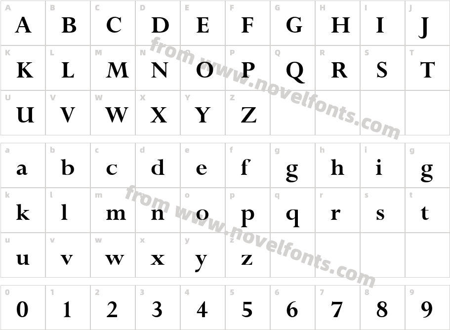 Lapidary 333 Bold BTCharacter Map