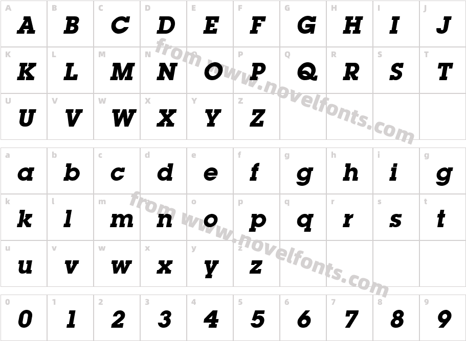 Lapland ExtraBold ItalicCharacter Map